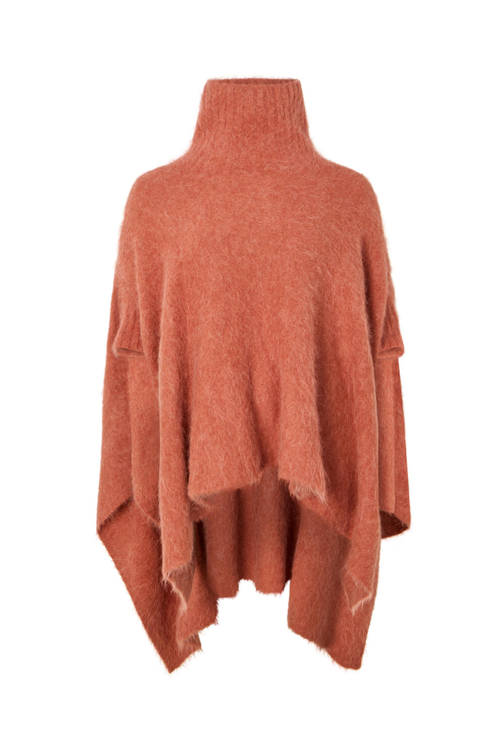 Dede fluffy knit poncho - Redwood