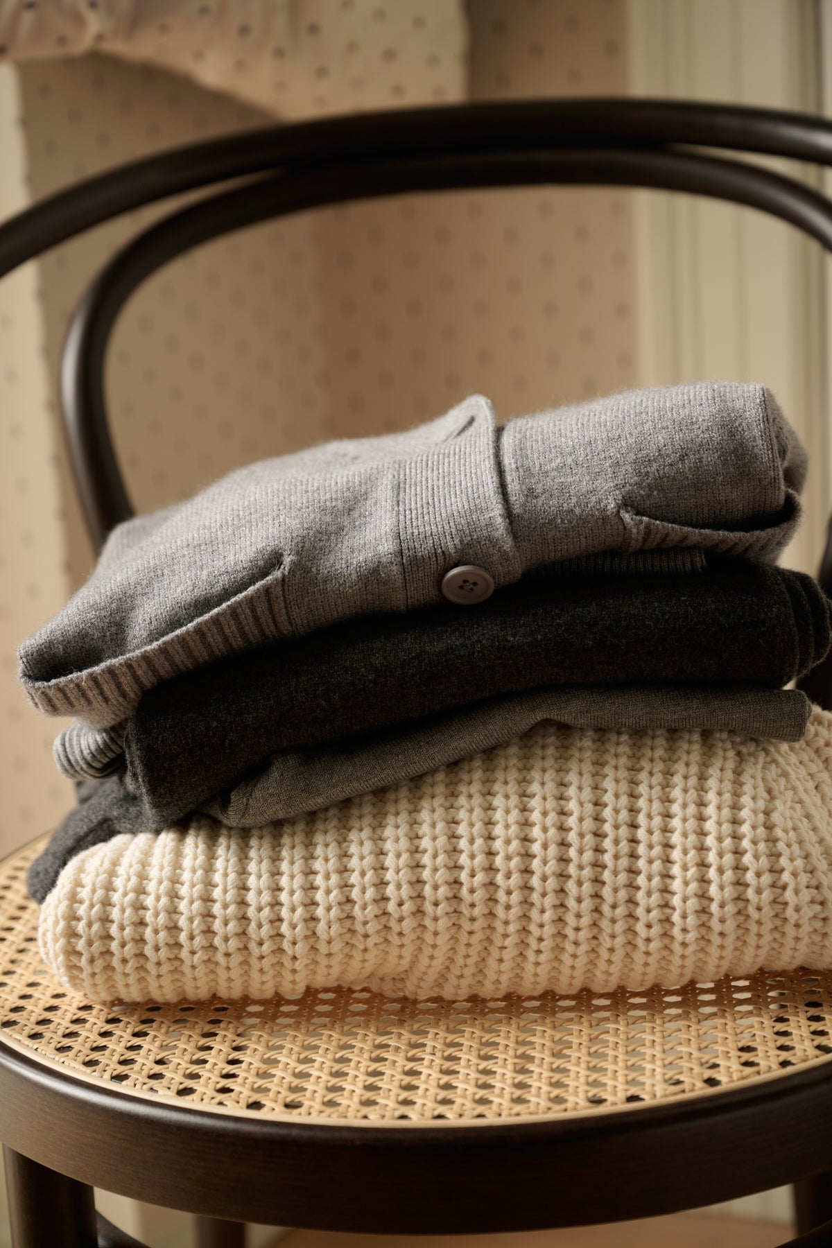 Forest strikket cardigan - Grey Melange