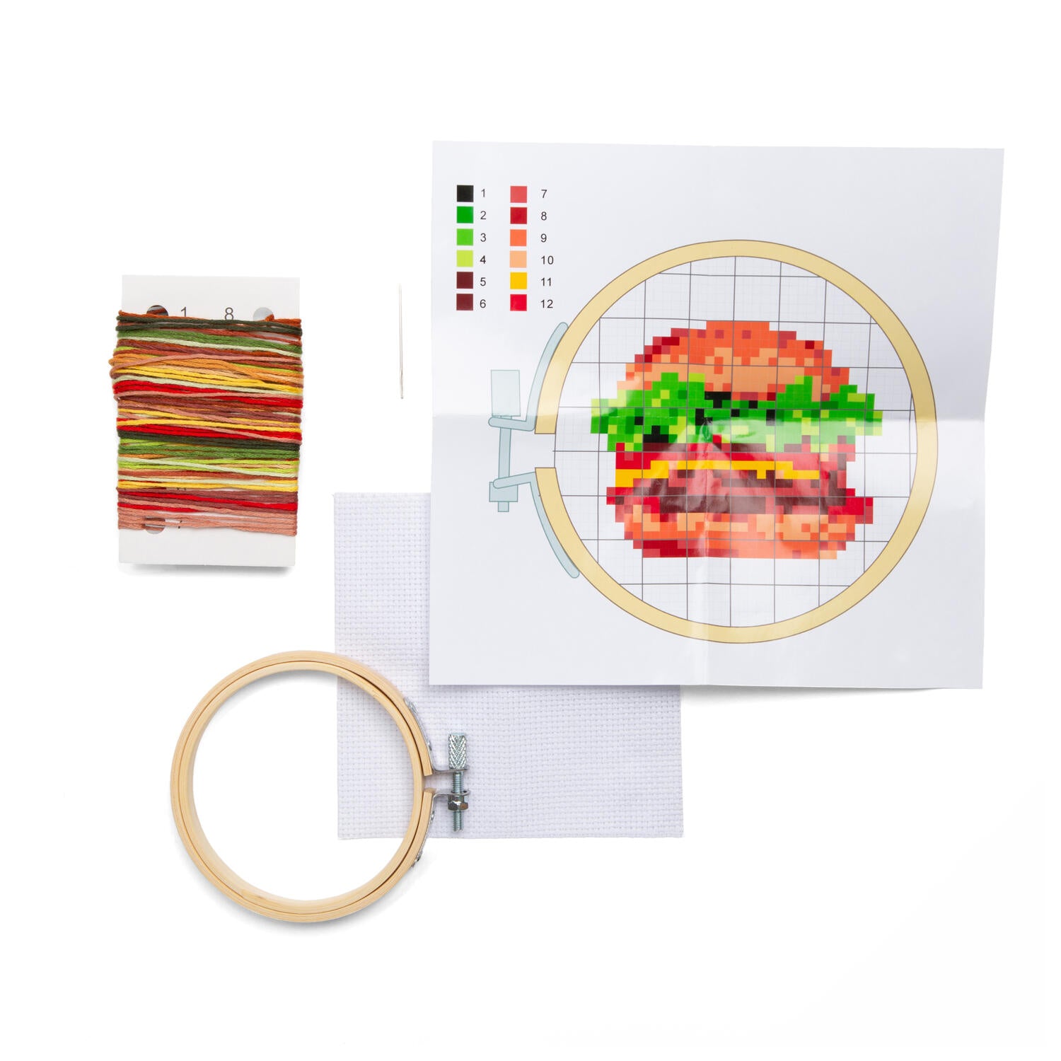 Burger broderikit - Ø9 cm