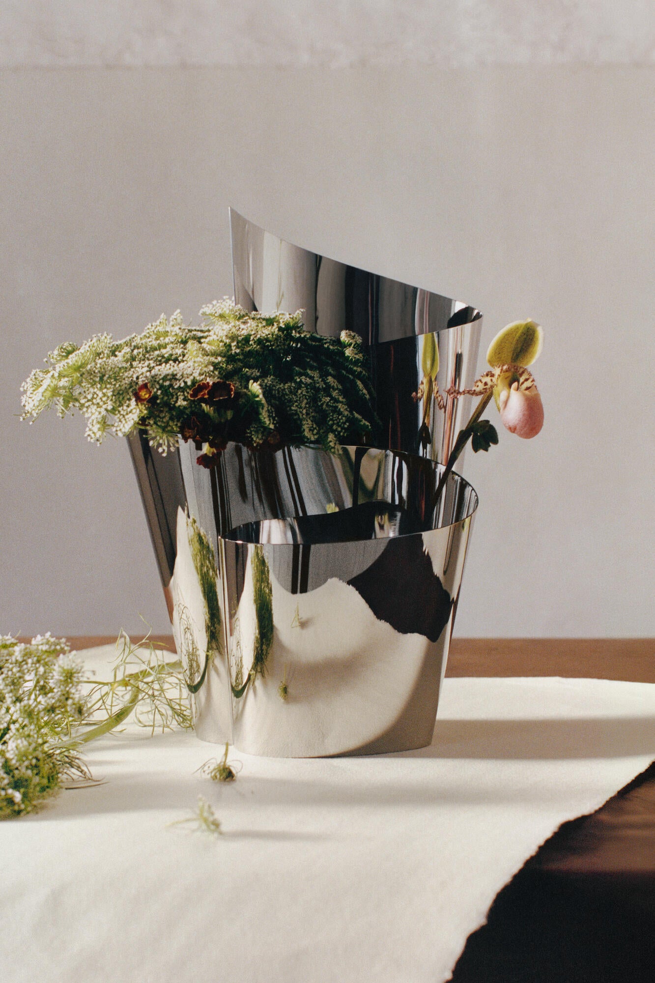 Fold vase, mellem - Rustfrit Stål