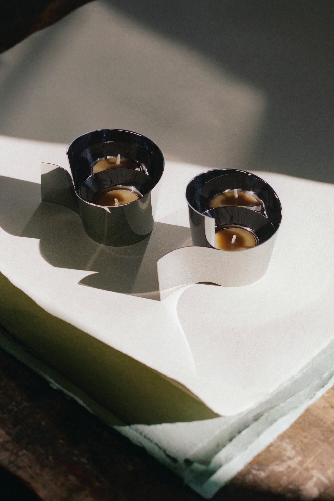 Fold fyrfadsstager, 2 stk - Rustfrit Stål