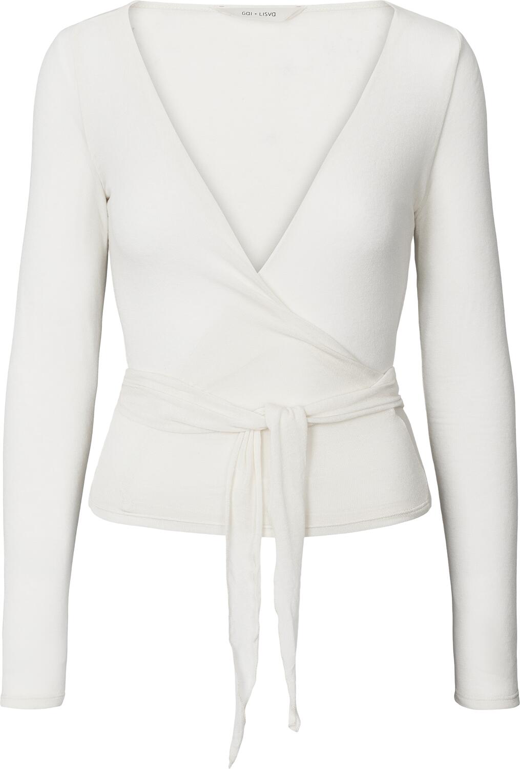Anne Wrap langærmet t-shirt - hvid