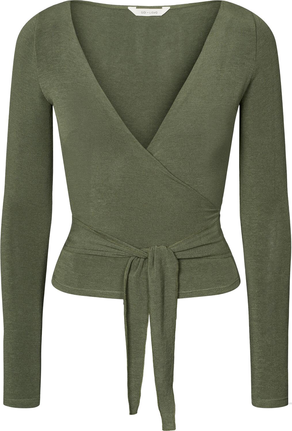 Anne Wrap langærmet t-shirt - Olive Night