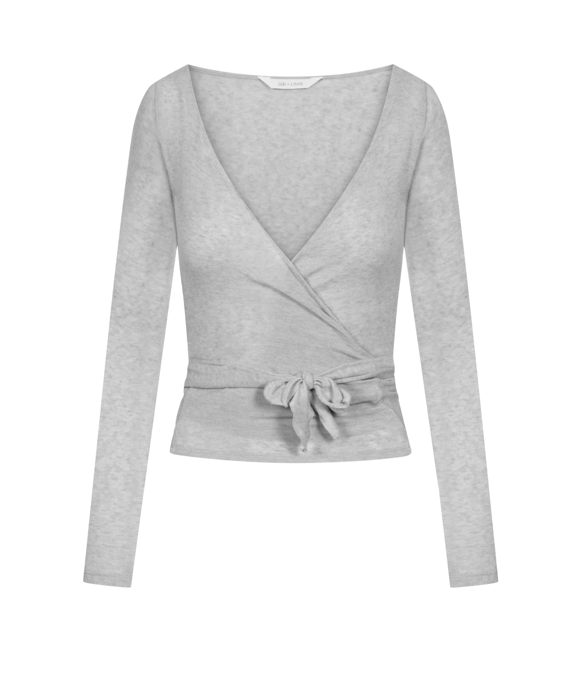 Anne Wool Wrap langærmet t-shirt - Grey Mel