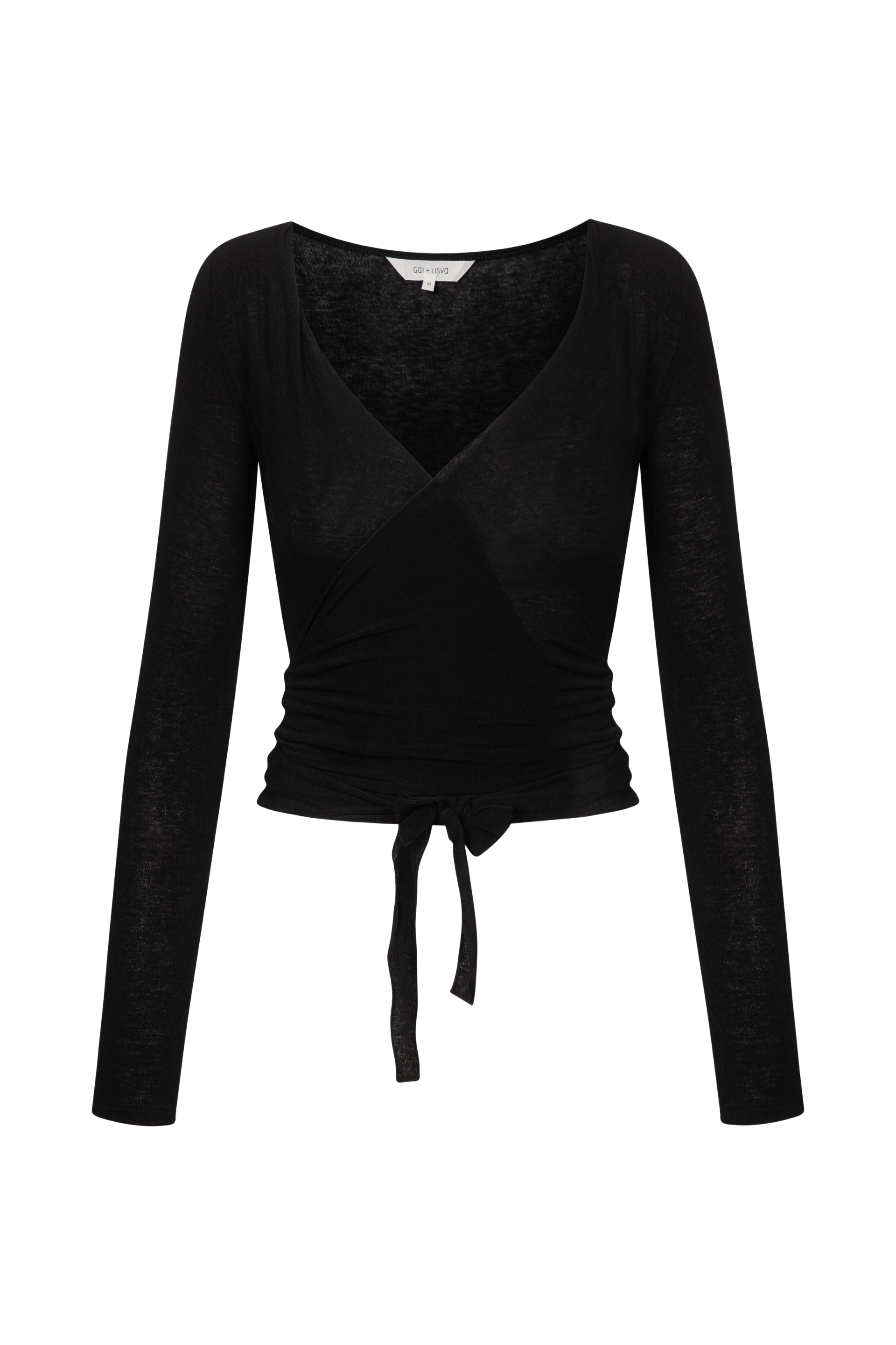 Anne Wool Wrap langærmet t-shirt - sort