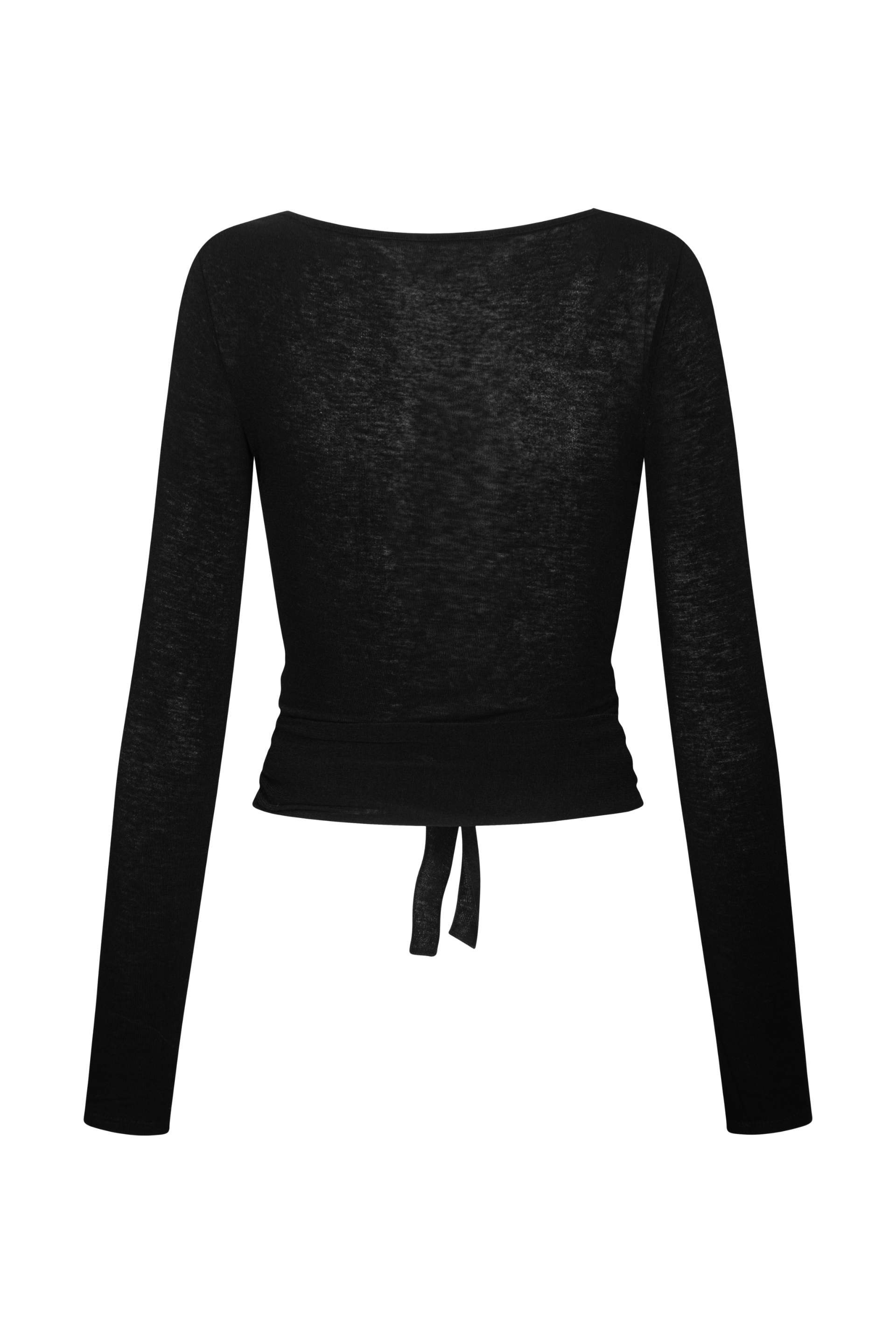 Anne Wool Wrap langærmet t-shirt - sort