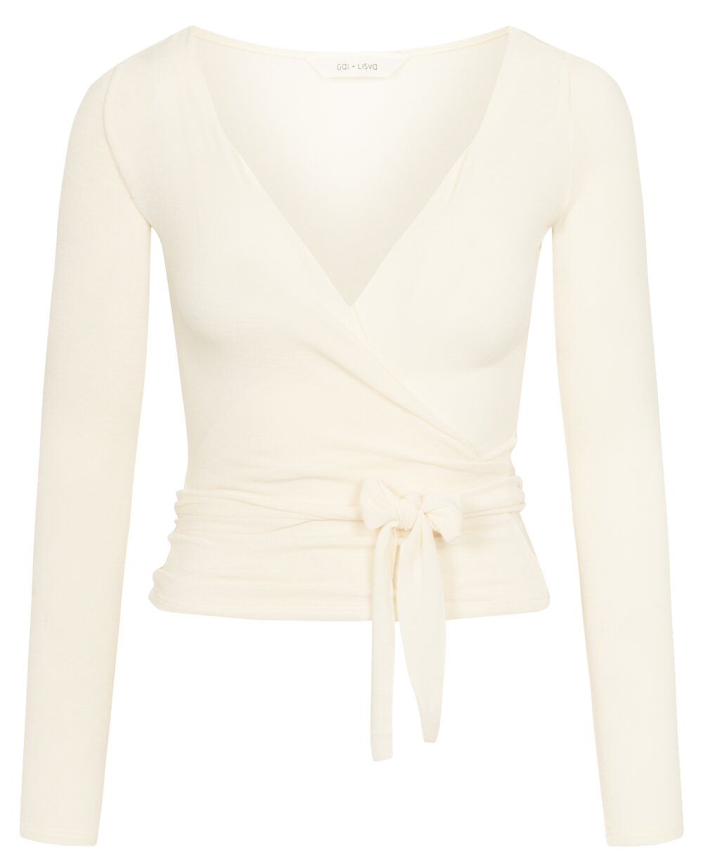 Anne Wool Wrap langærmet t-shirt - Off White