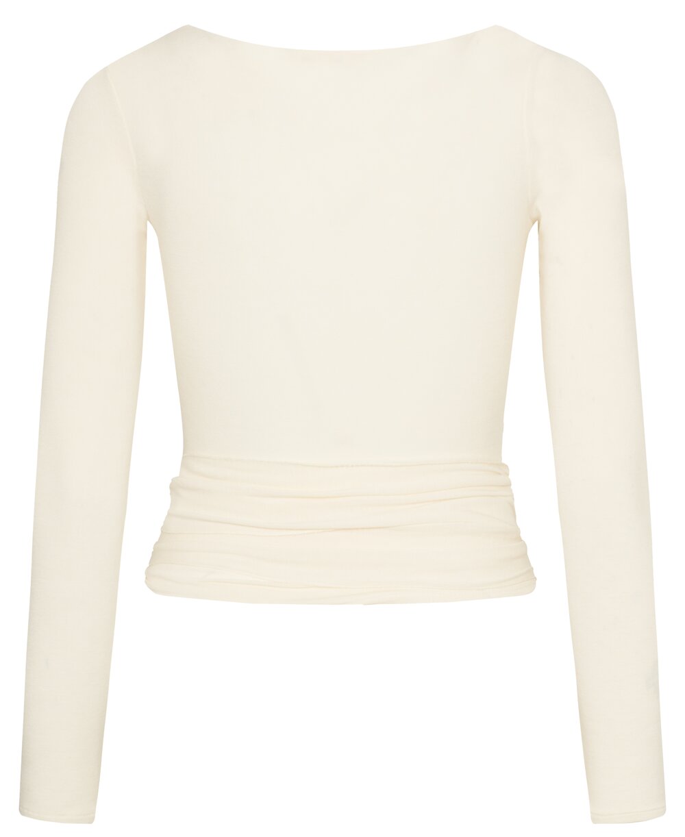 Anne Wool Wrap langærmet t-shirt - Off White