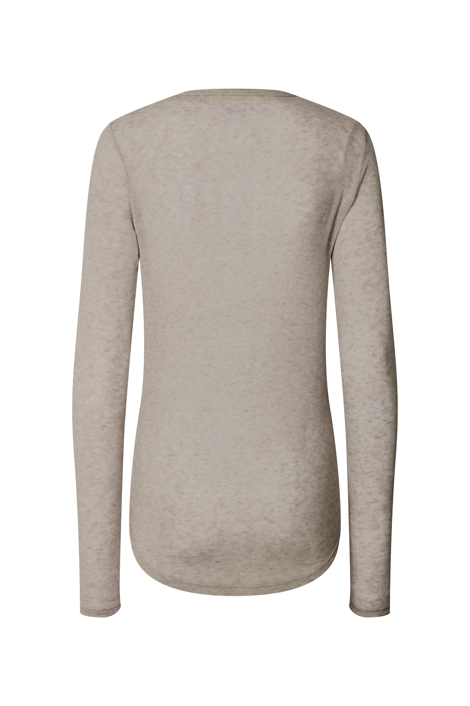 Thyra Wool langærmet t-shirt - Light Grey Melange