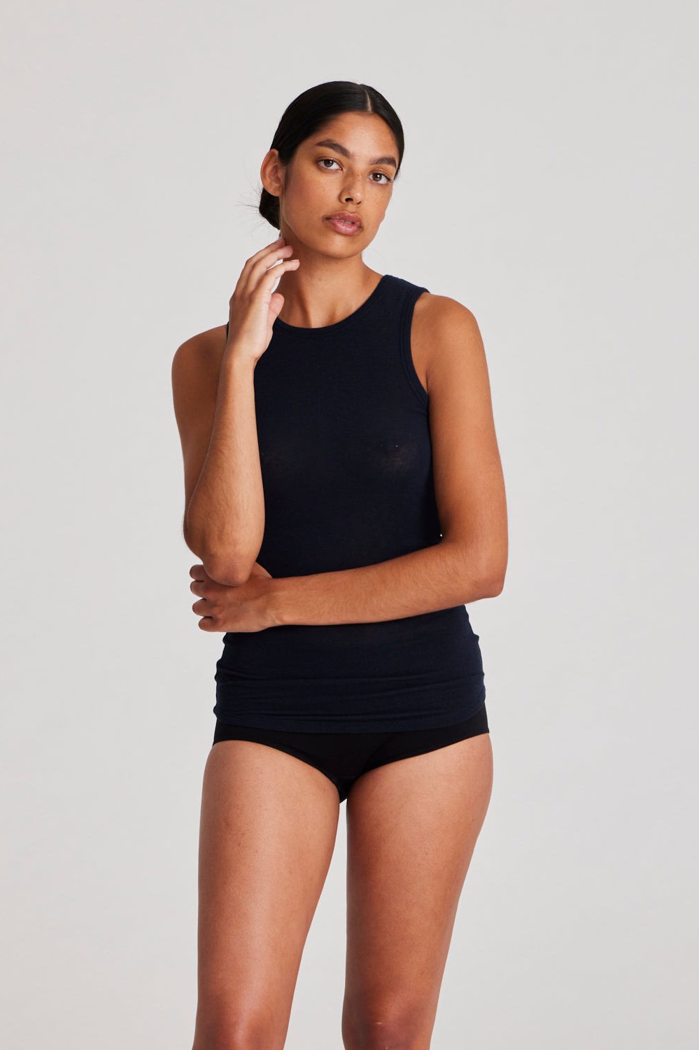 Alberte Wool top - Midnight Blue