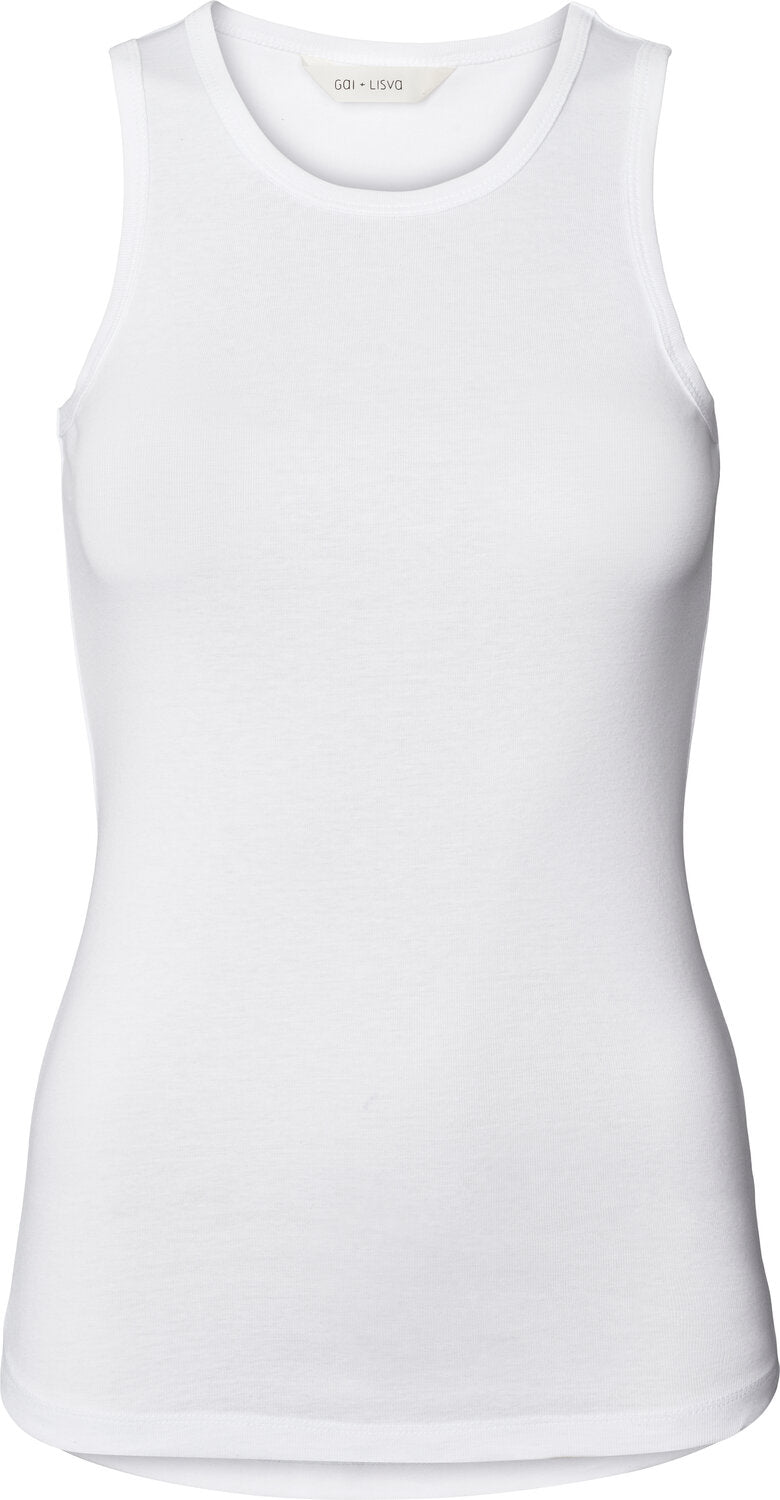 Alberte ribbet tanktop - hvid