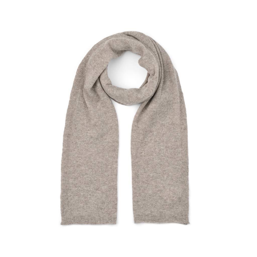 Gunvor Lambswool strikket tørklæde - Stone Grey
