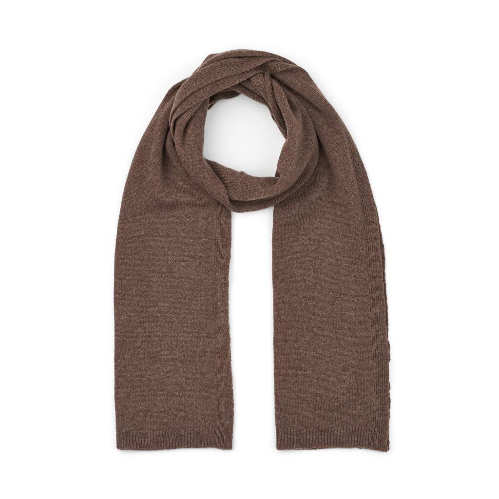 Gunvor Lambswool strikket tørklæde - Major Brown
