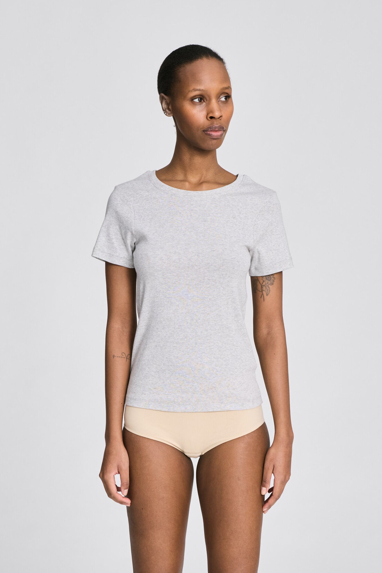 Trille Cotton t-shirt - Light Grey Mel