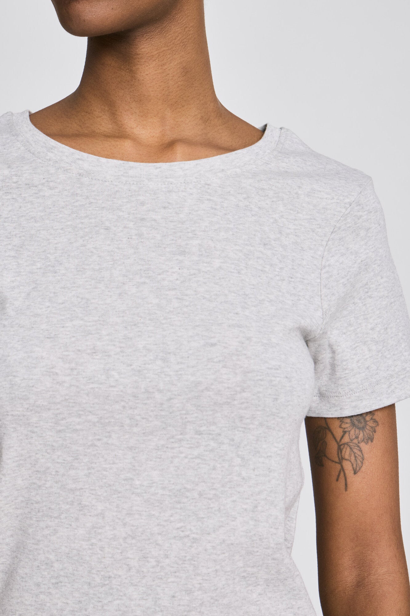 Trille Cotton t-shirt - Light Grey Mel