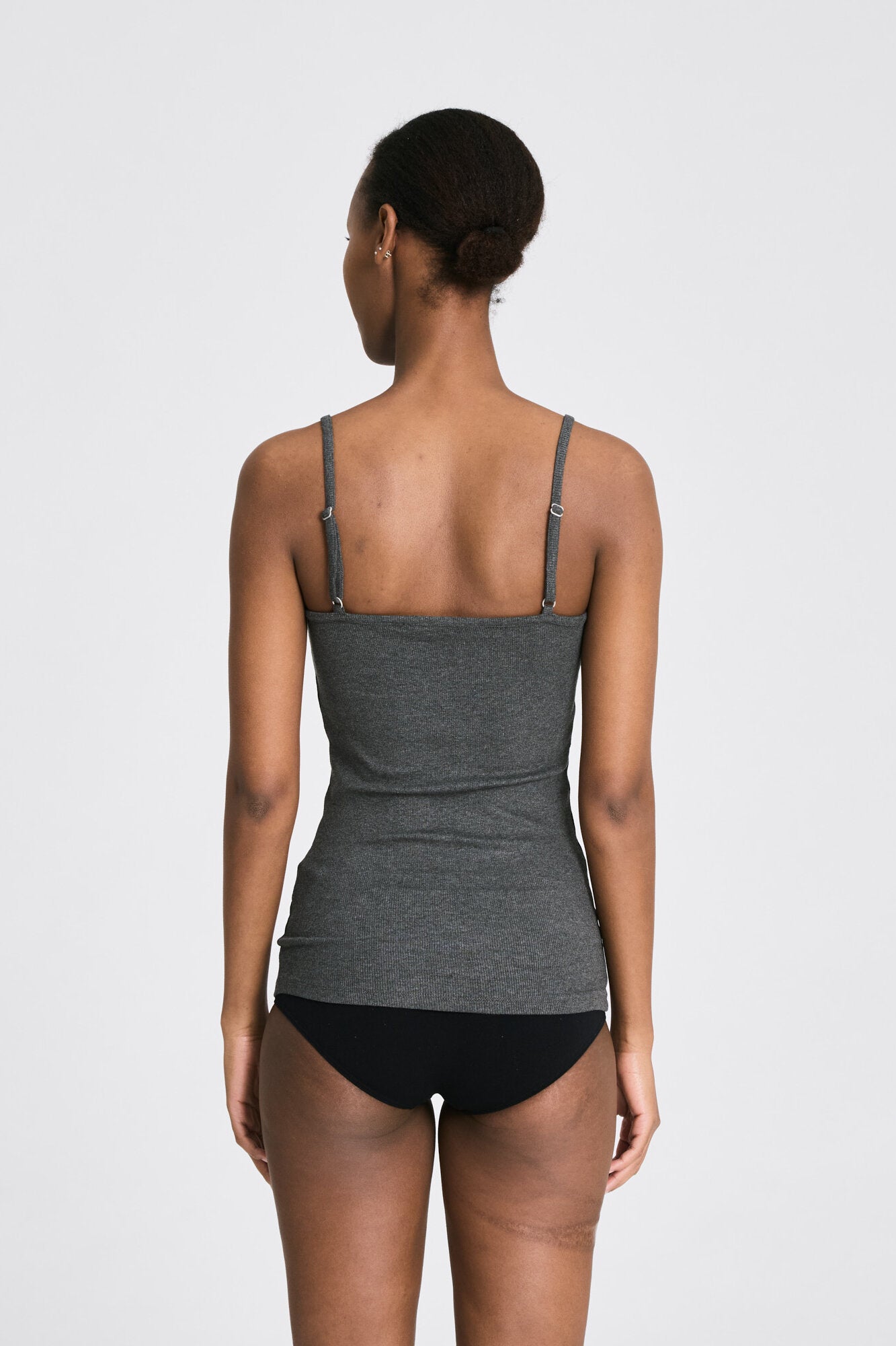 Cecilie Viscose Stretch top - Dark Grey Mel