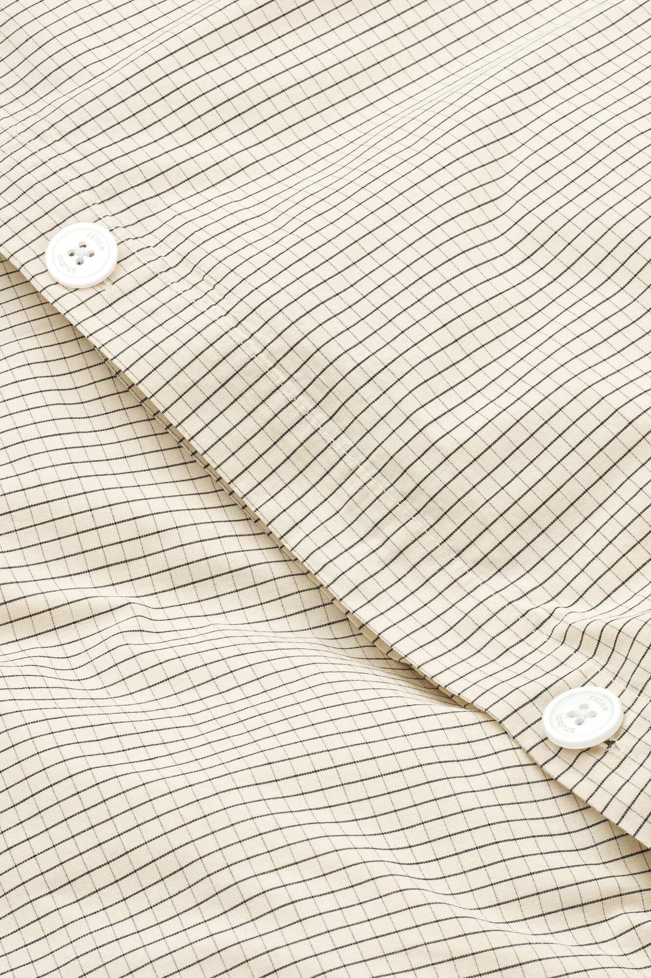 Adult sengesæt – Percale creme black plaid