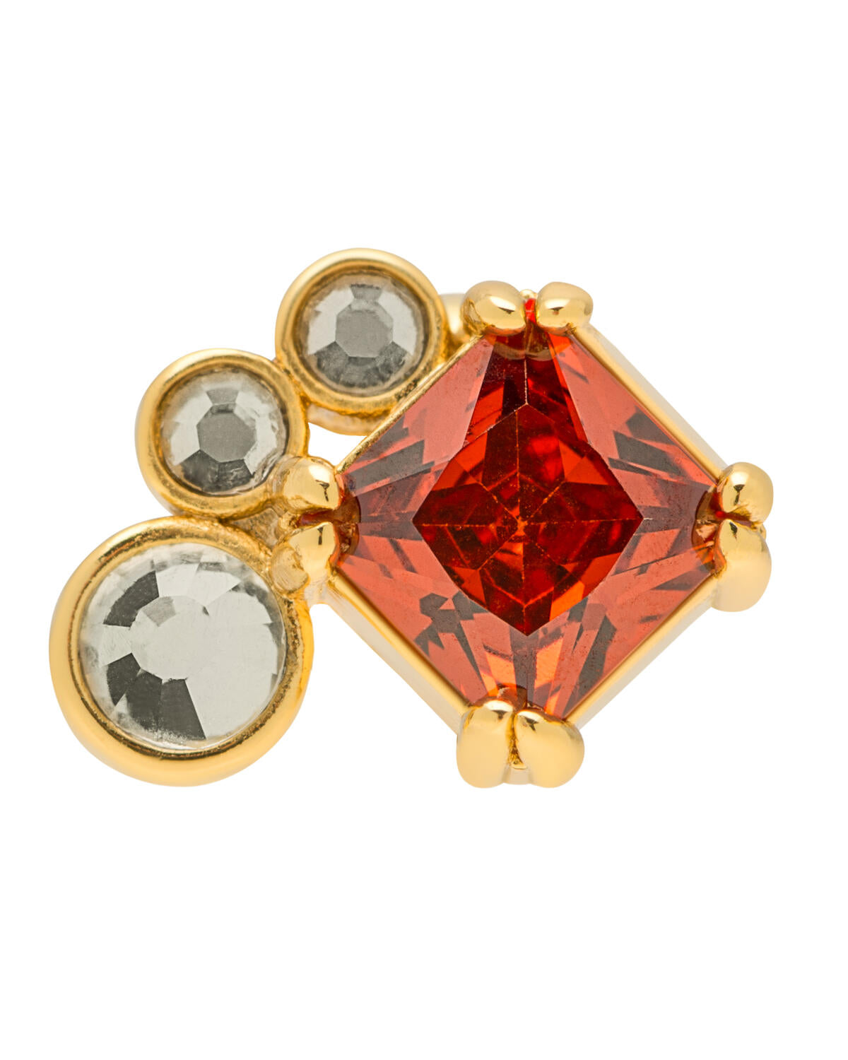 Gala Red Bling ørestik - forgyldt/rød