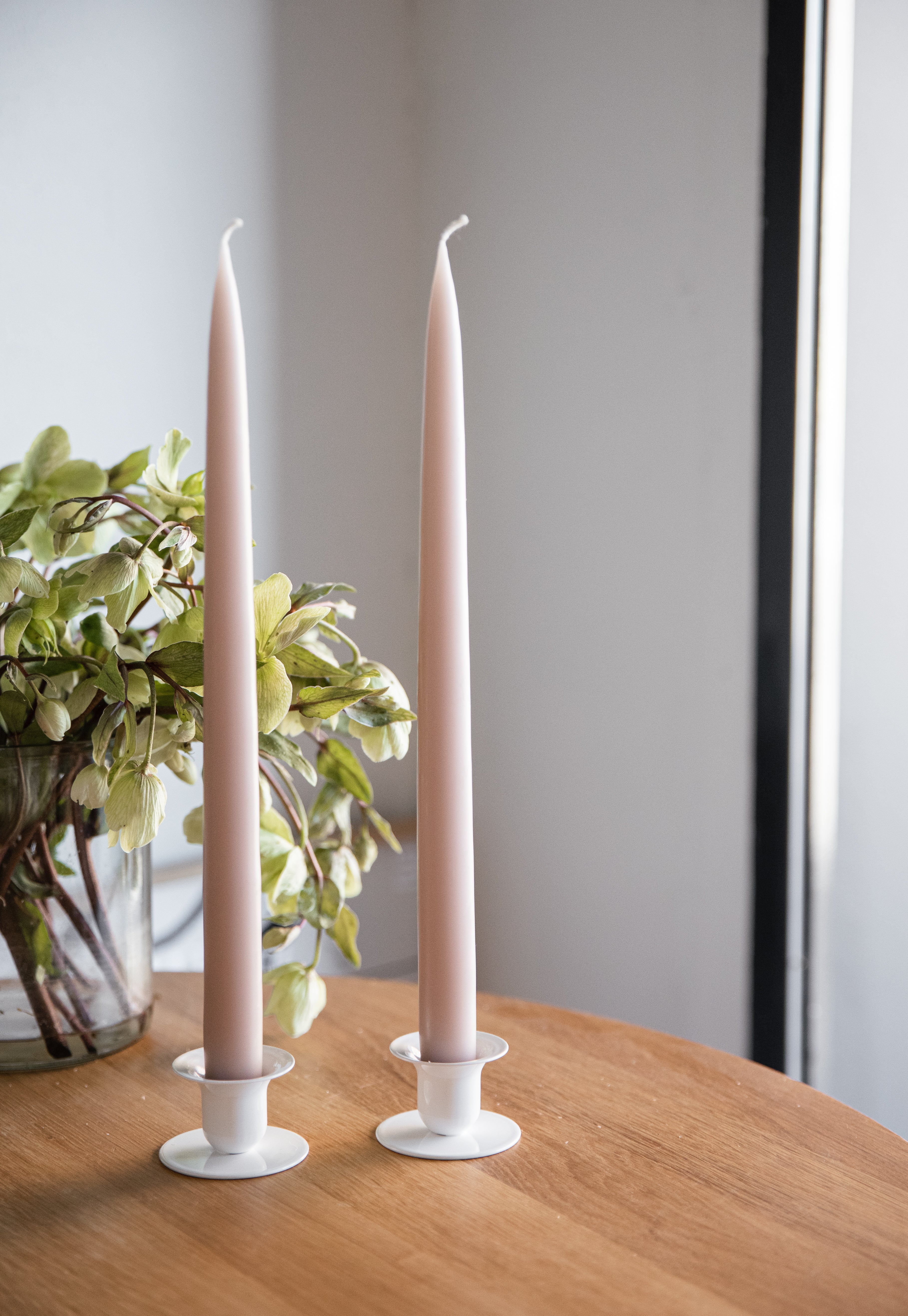 Dyppede stagelys, Taupe - 4 stk.