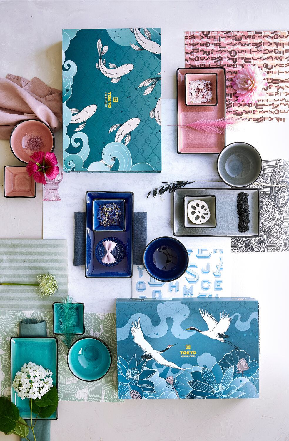 Sushi sæt, Glassy Pink - 8 dele