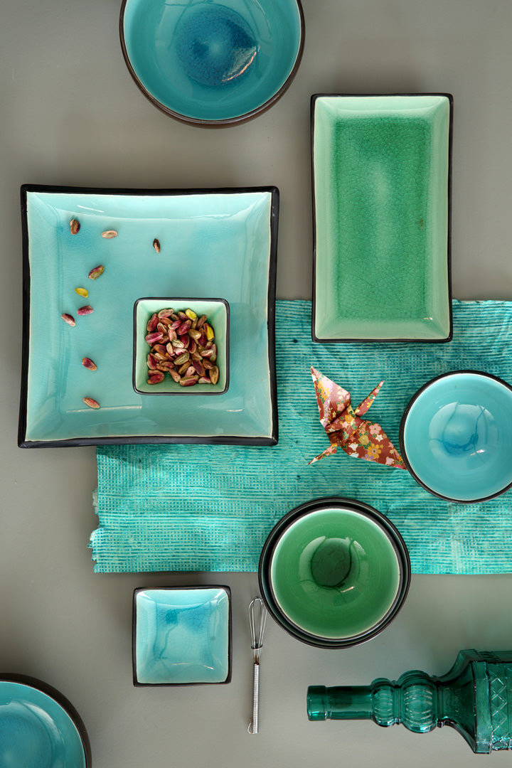 Sushi sæt, Glassy Turquoise - 8 dele