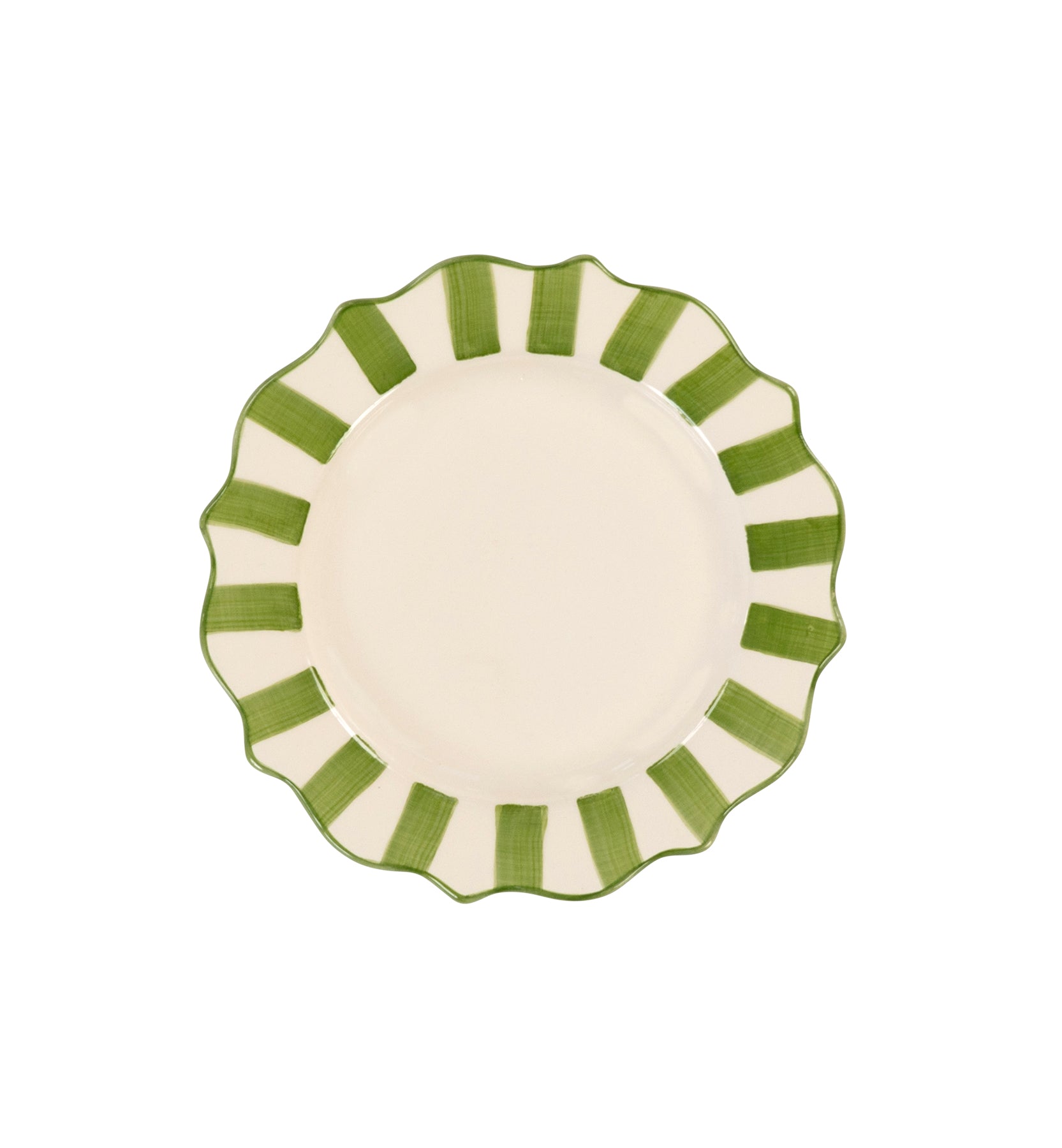 Green Scalloped frokosttallerken, Grøn - Ø22 cm