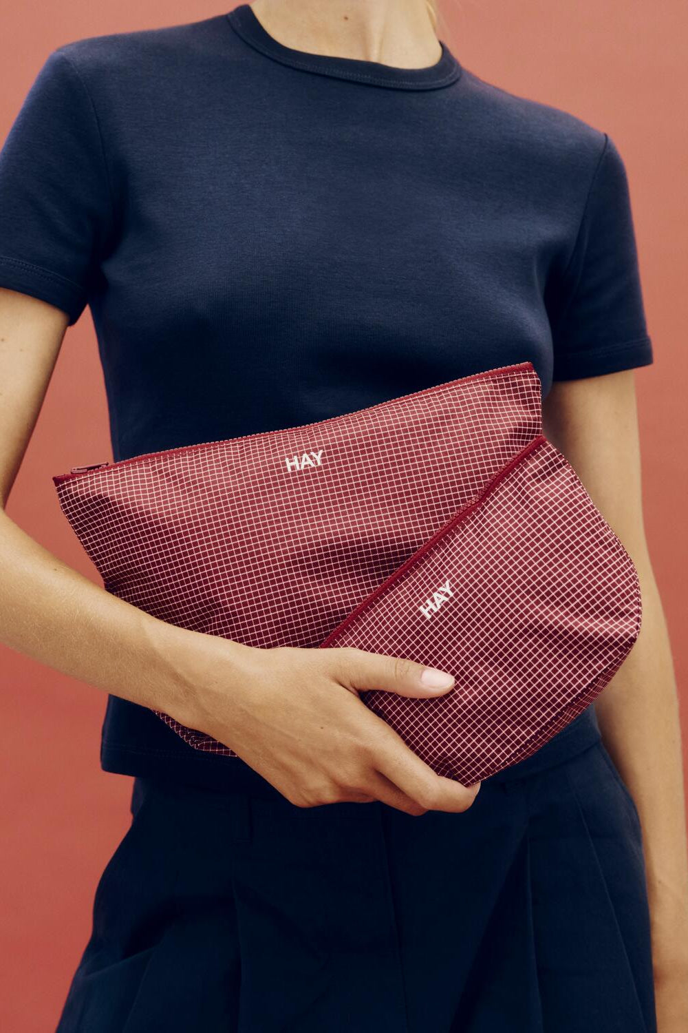 Grid toilettaske, Small - Burgundy