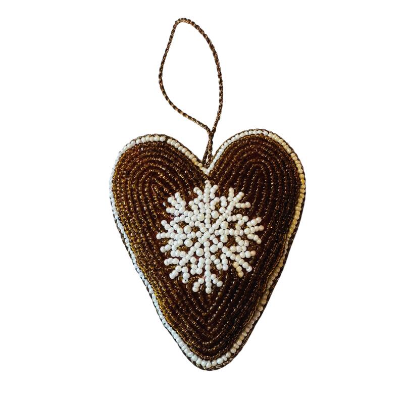 Perle honningkage hjerte juleophæng