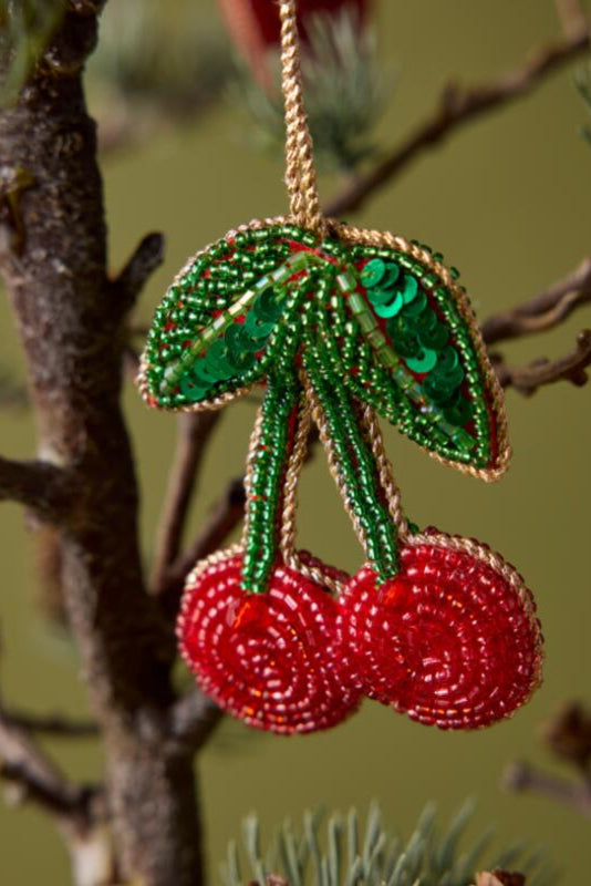 Perle kirsebær juleophæng