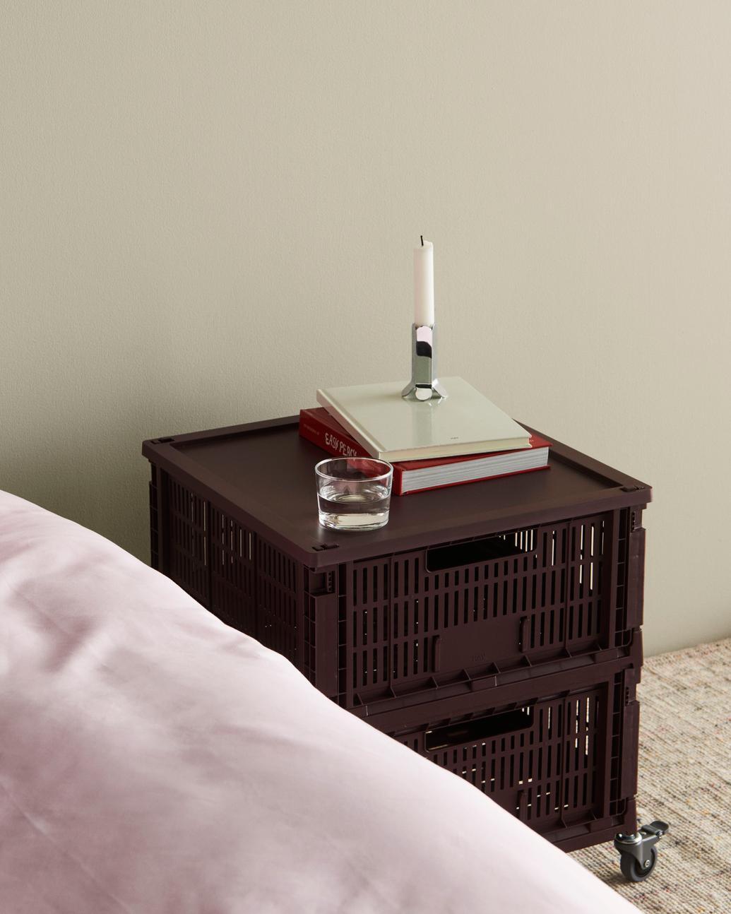 Colour Crate Plastic Square låg - Bordeaux