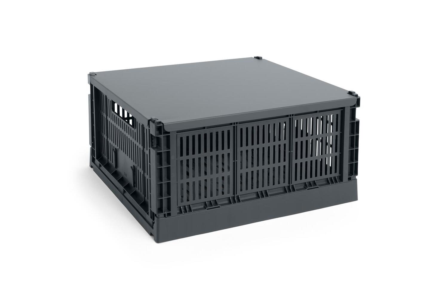 Colour Crate Metal Square låg, L - Charcoal
