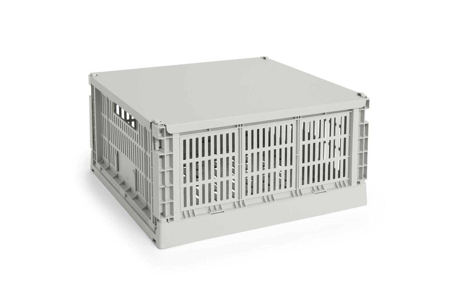 Colour Crate Metal Square låg, L - Grey