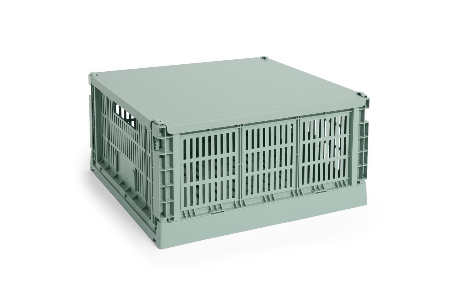 Colour Crate Metal Square låg, L - Sage green