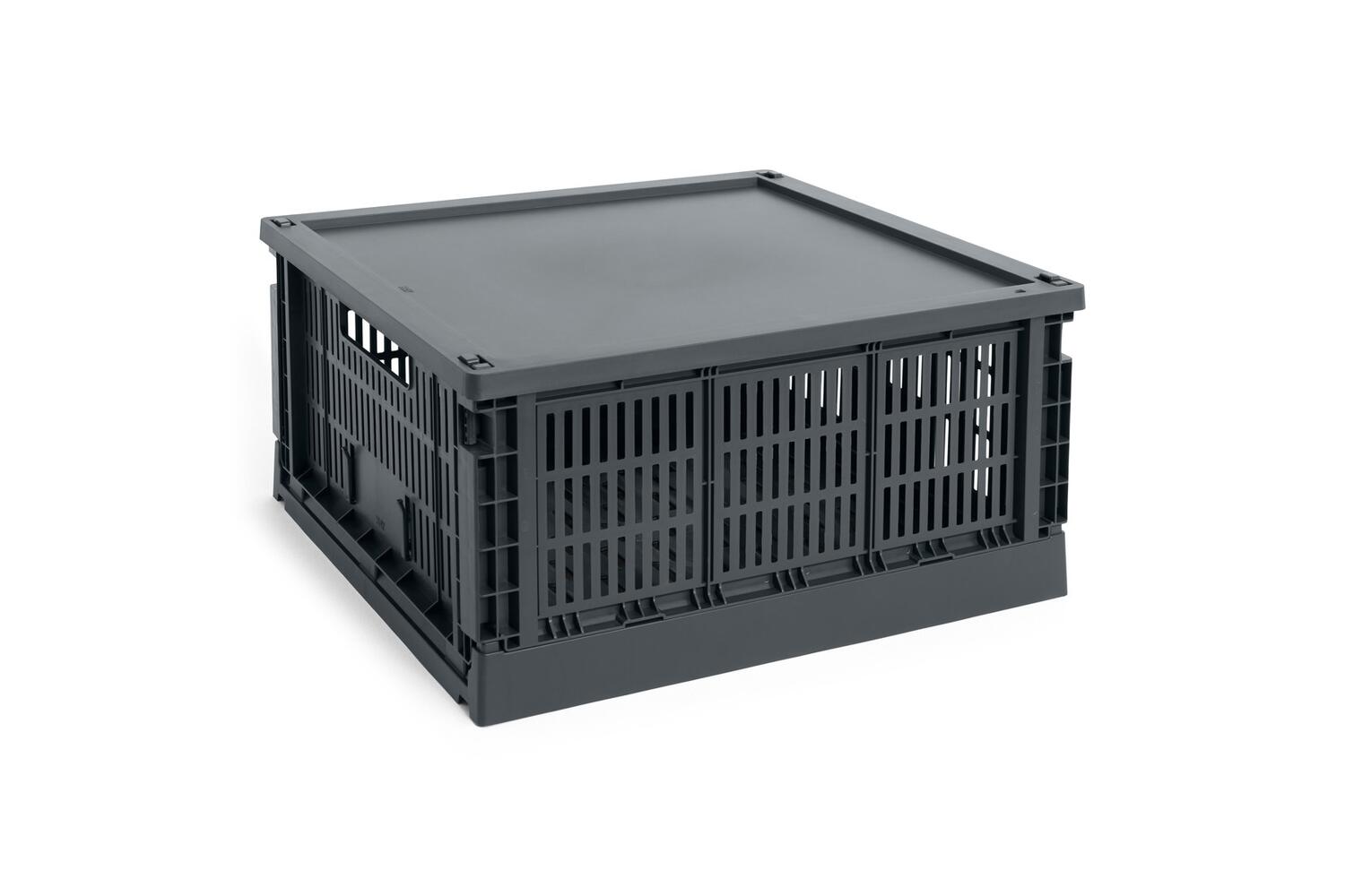 Colour Crate Plastic Square låg - Charcoal
