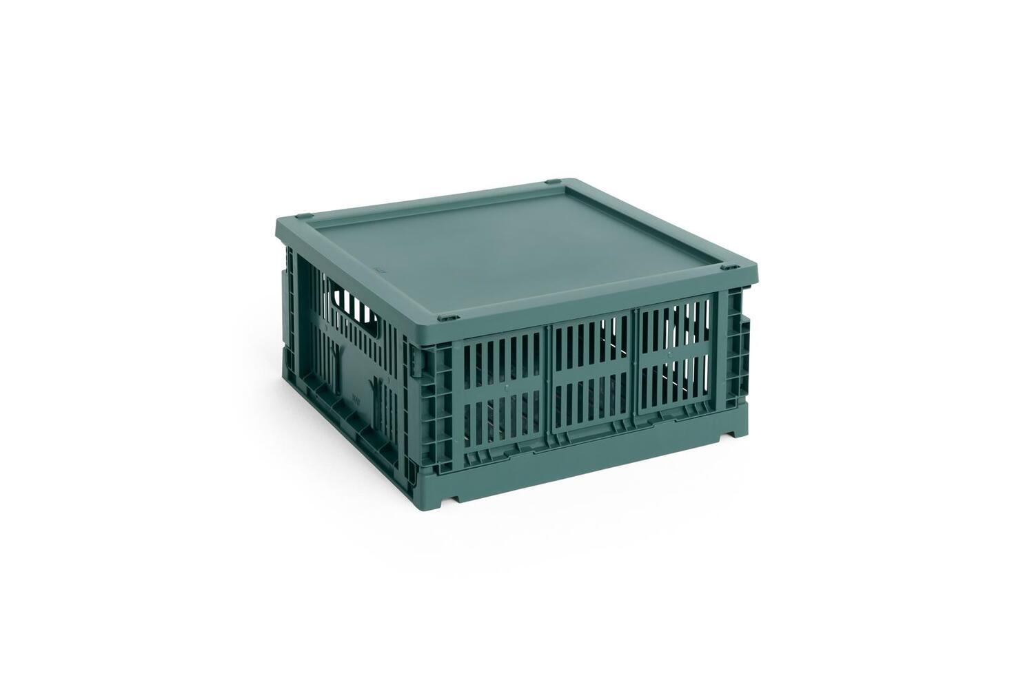 Colour Crate Plastic Square/Cube låg, M - Dark green