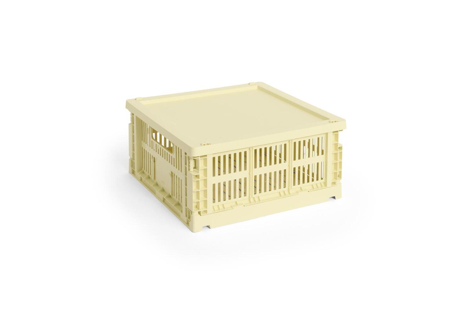 Colour Crate Plastic Square/Cube låg, M - Light yellow