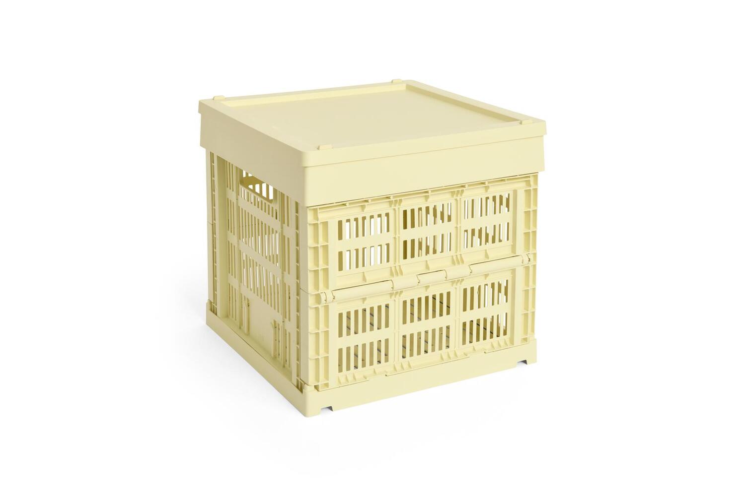 Colour Crate Plastic Square/Cube låg, M - Light yellow