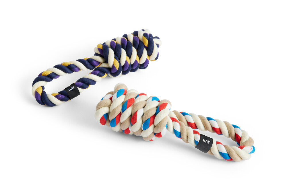 Rope hundelegetøj - Blue/purple/ochre