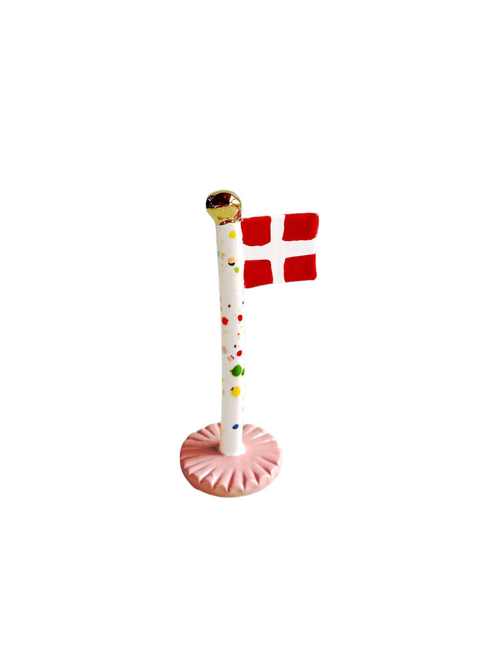 Keramik Harlekin Guld Flag, Blossom Rose - H14-18 cm.