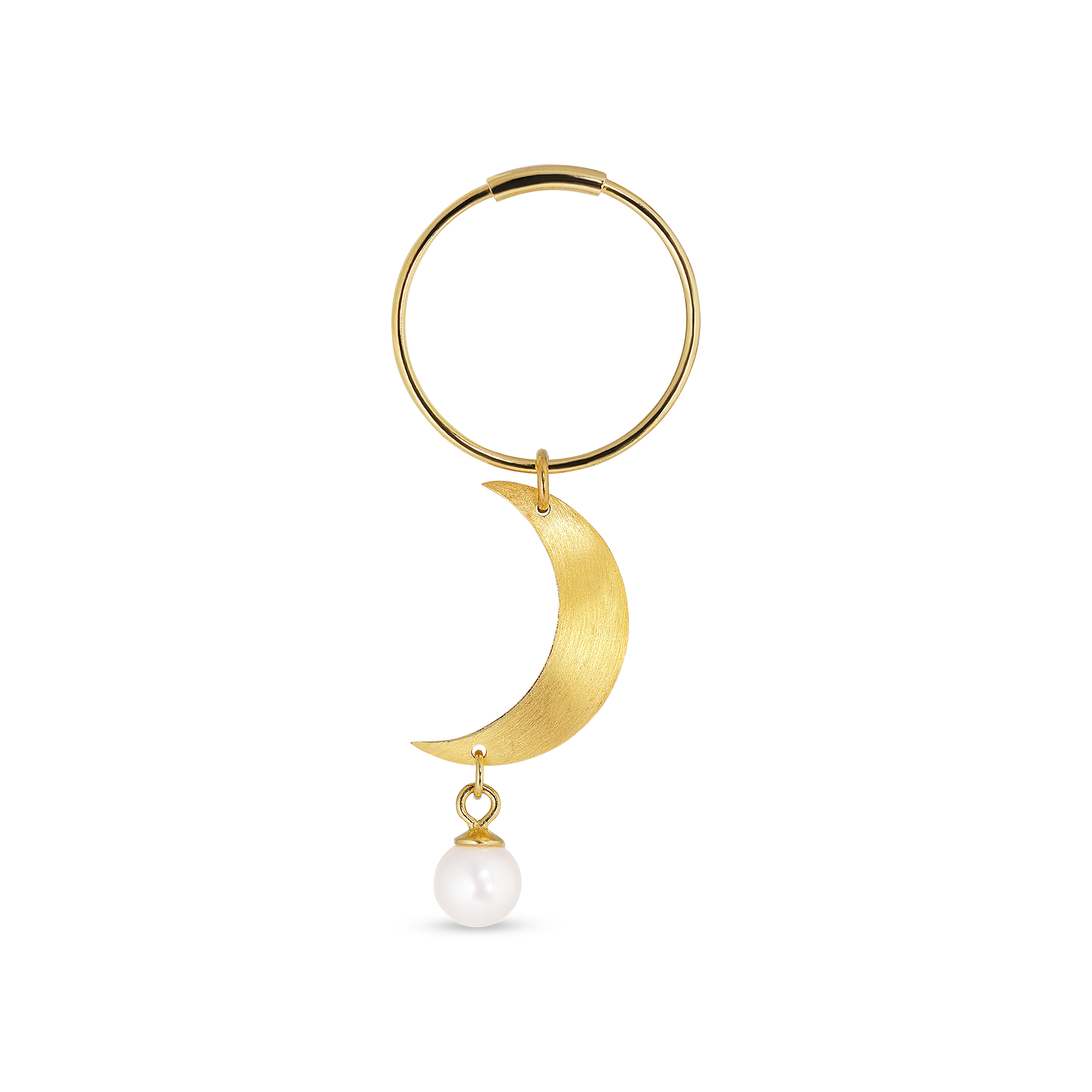 Half Moon With Pearl creol - forgyldt