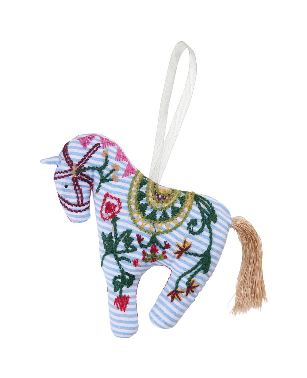 Hellen Horse juleophæng - Blue Stripes