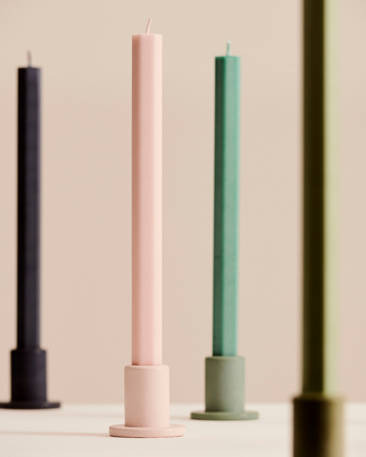 Hexagon stearinlys - Emerald green