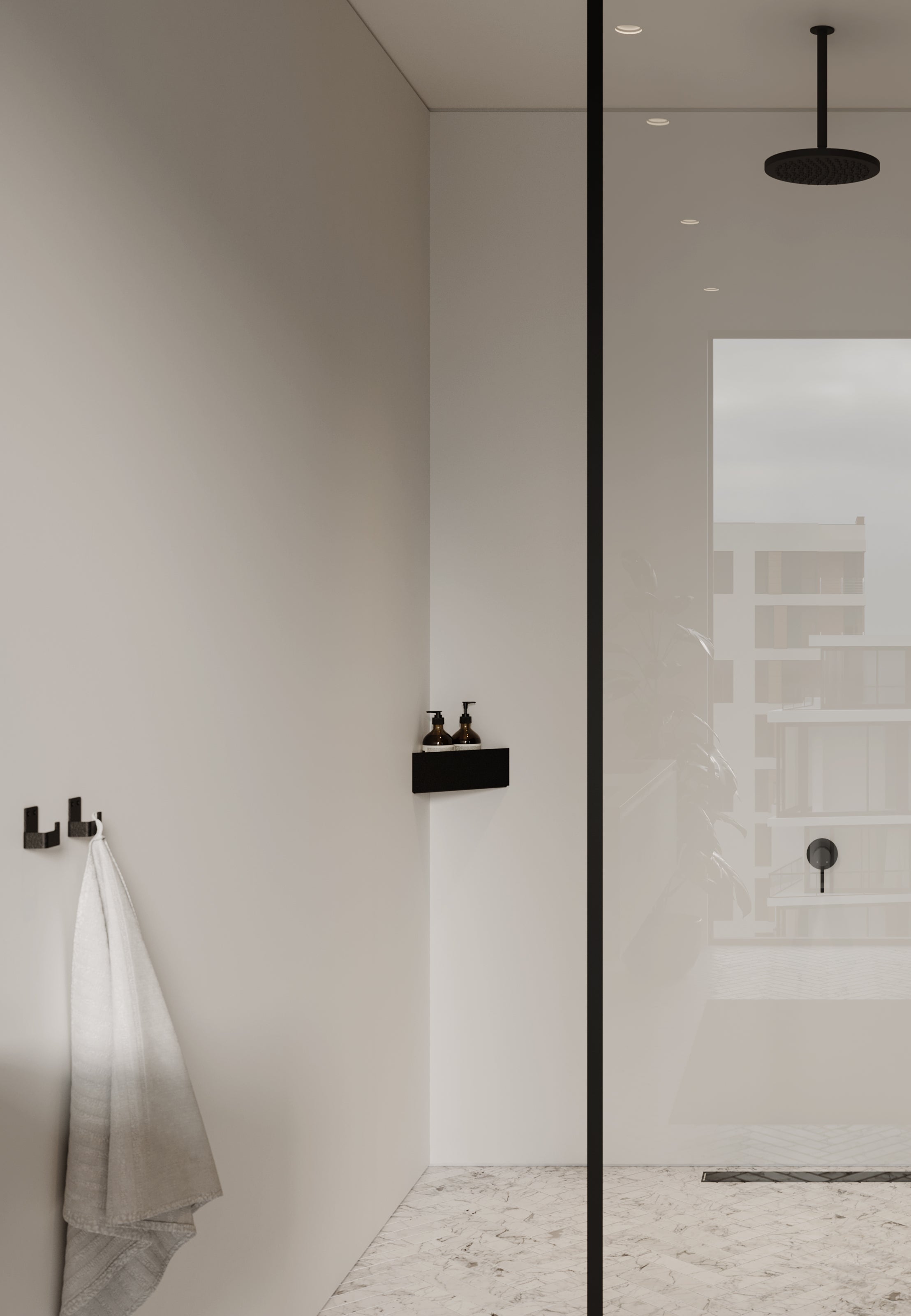 Bath hjørnehylde - sort