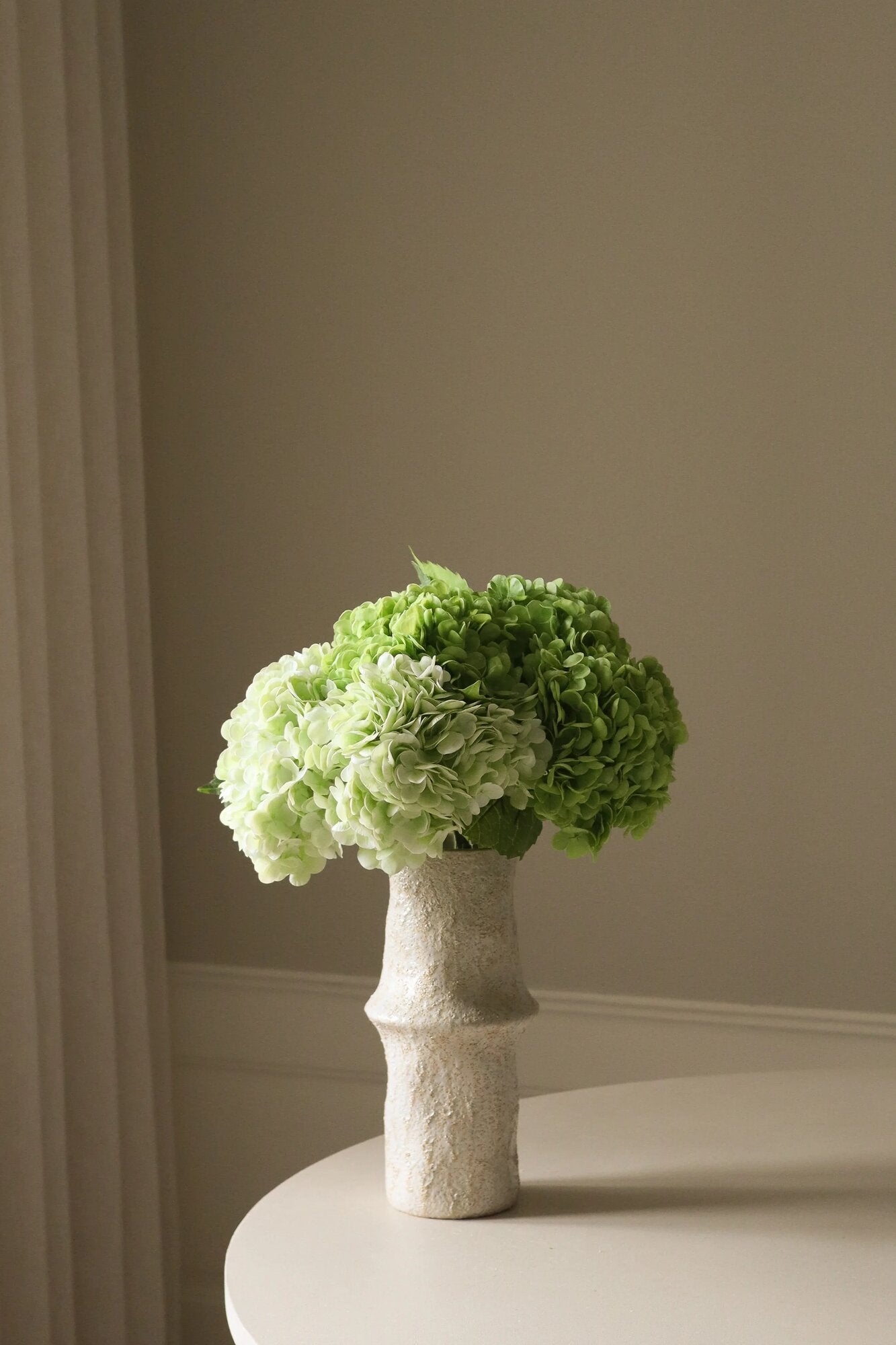 Kunstig Hortensia blomst - grøn