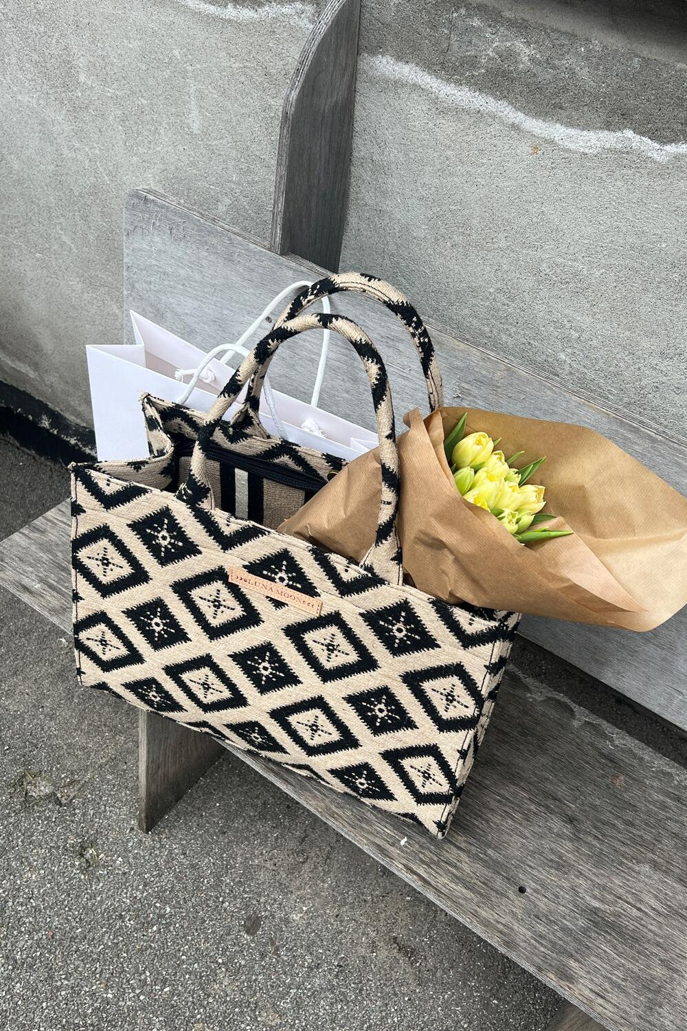 Rue Rivoli shopper, stor - sort