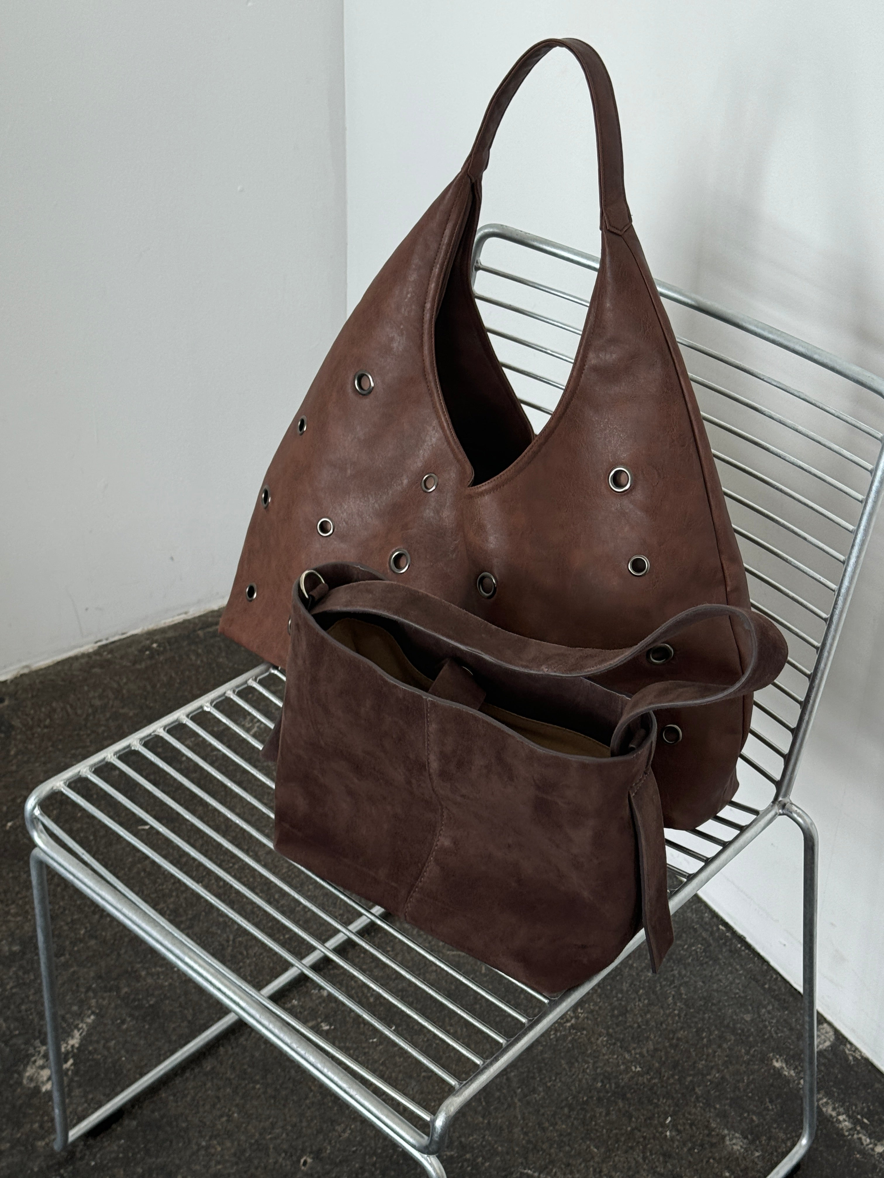 Fraya Small ruskind taske - Hot Fudge Brown