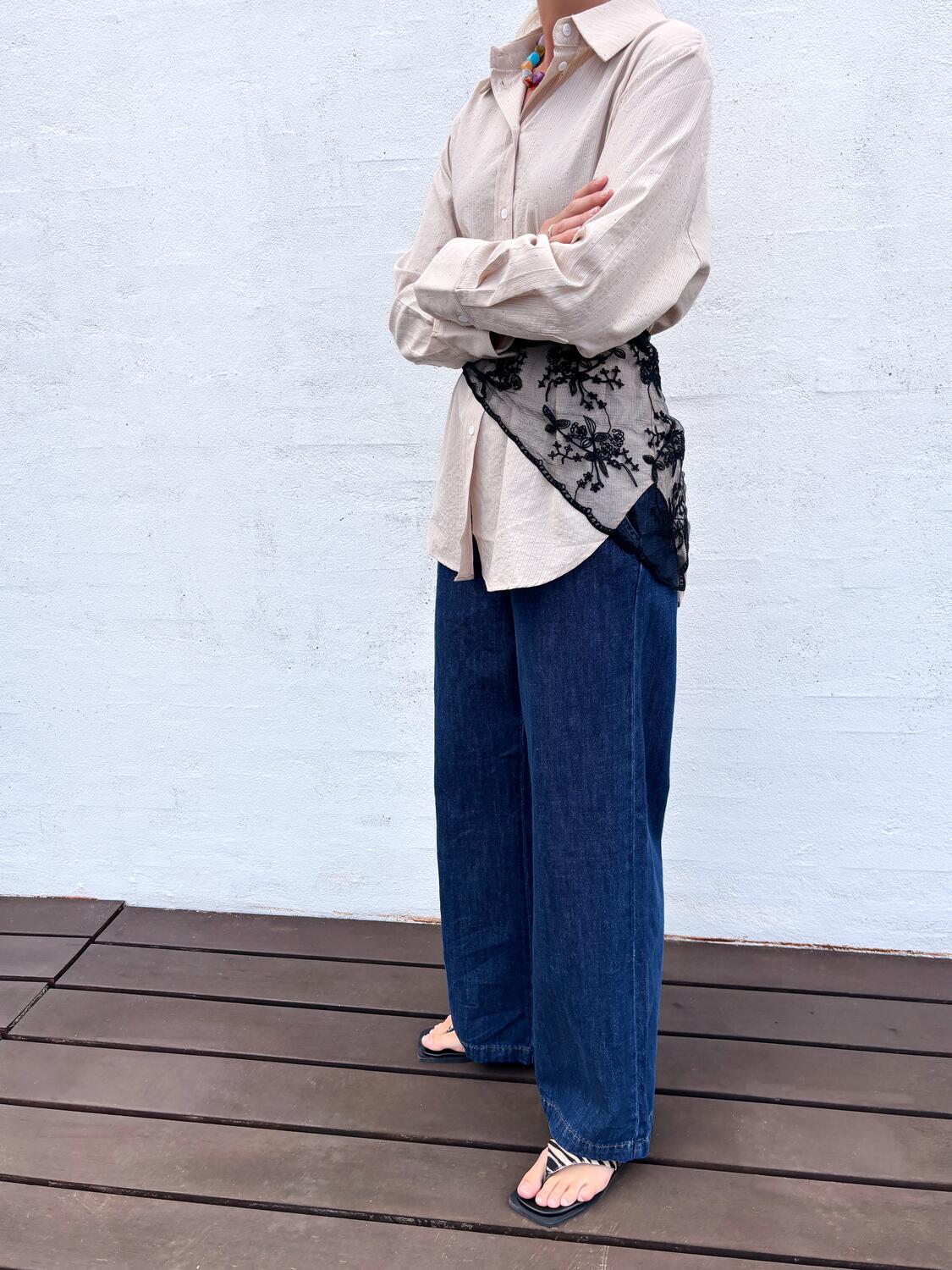 Miriana blondetørklæde - sort