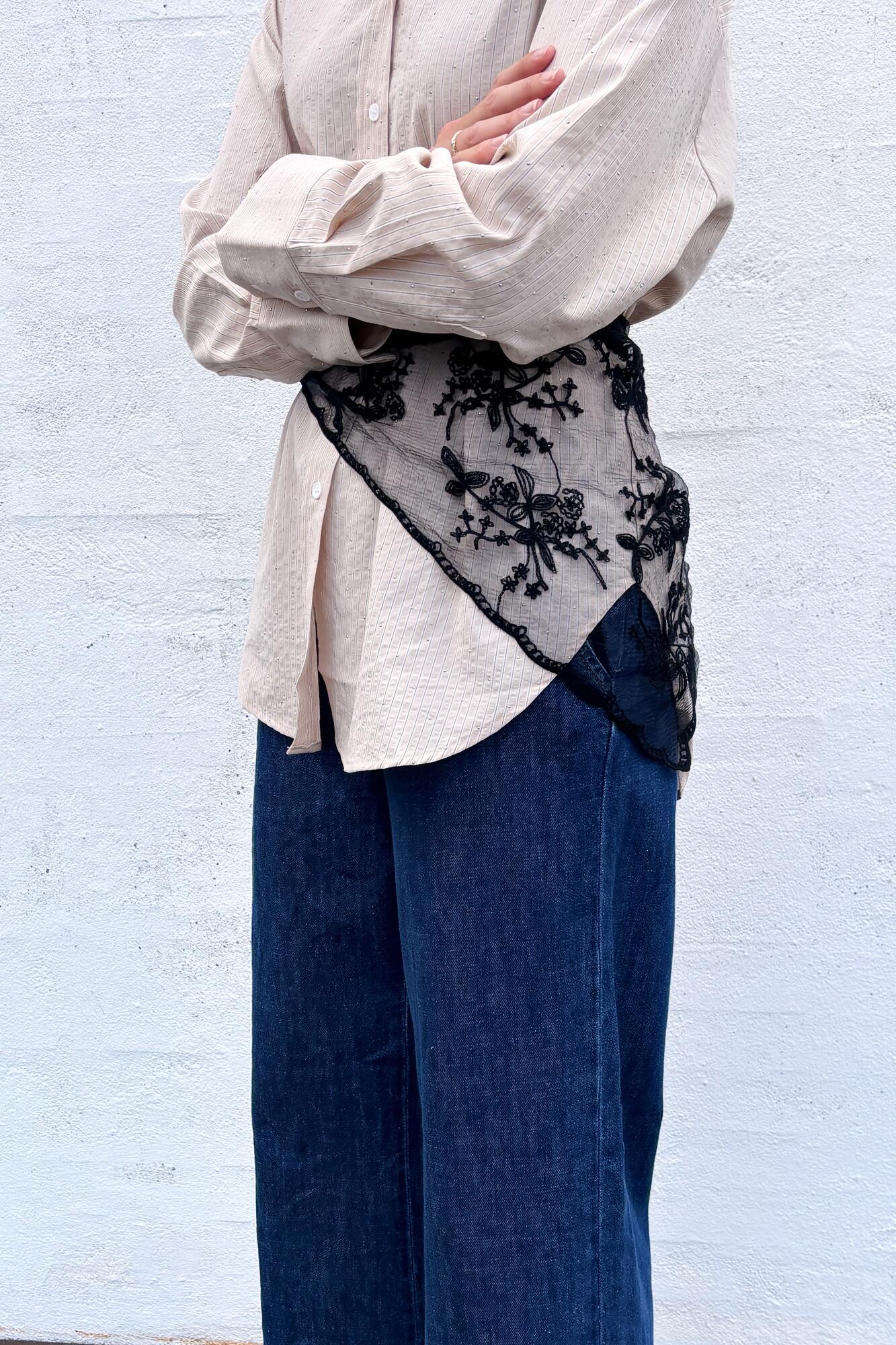 Miriana blondetørklæde - sort