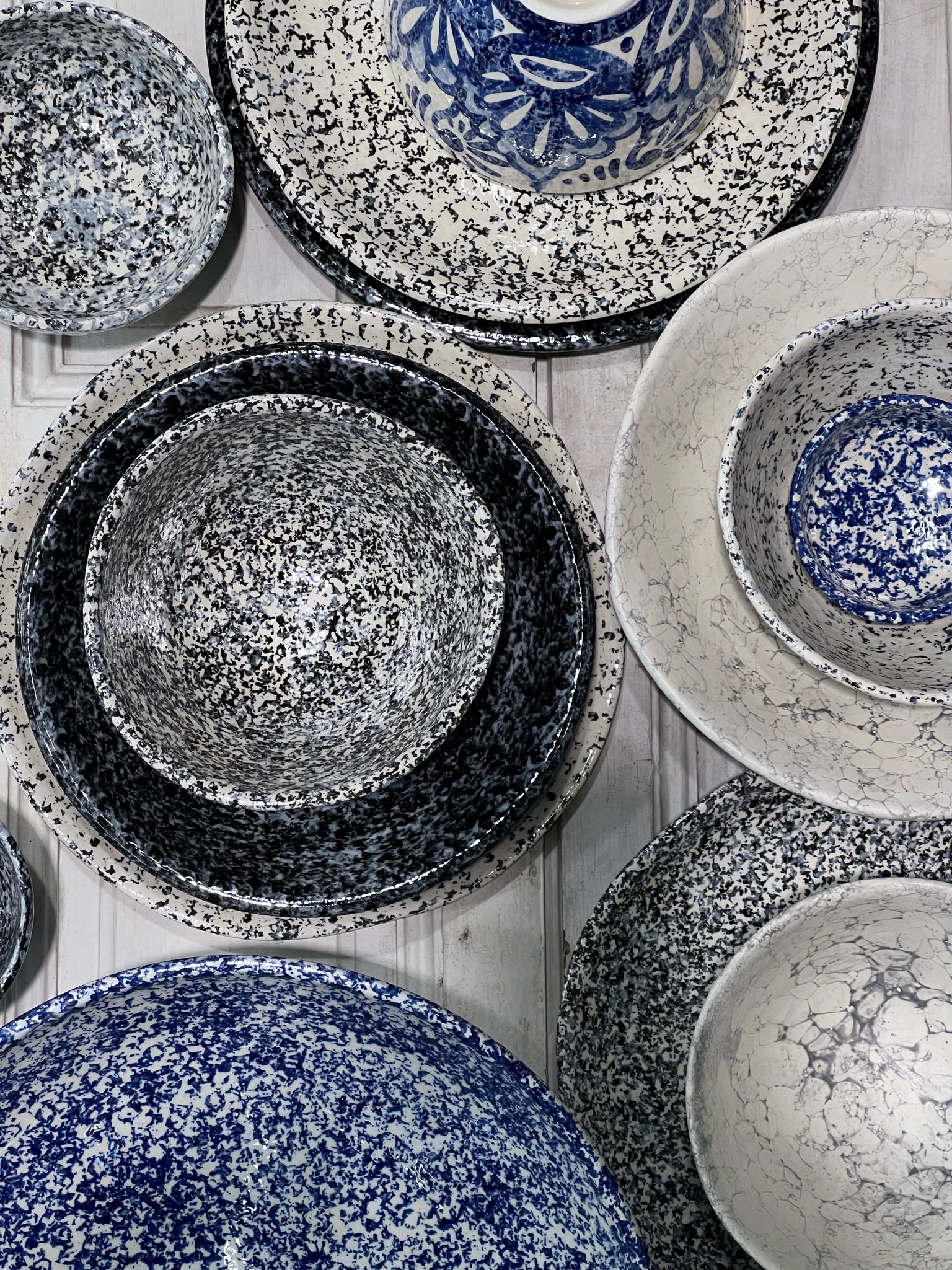 Granite Shallow Pasta tallerken, blå - Ø23 cm.