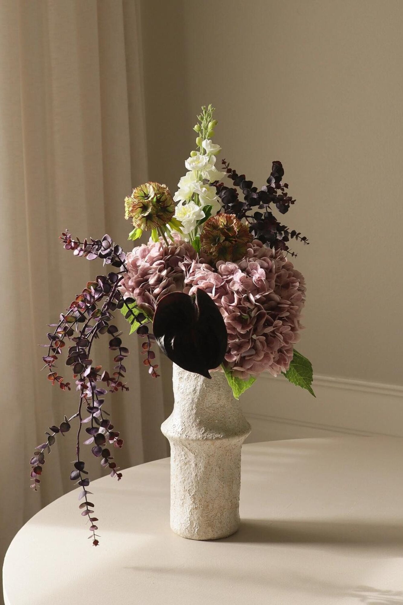 Kunstig Perfectly Plum buket - lilla